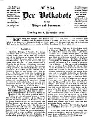 Der Volksbote für den Bürger und Landmann Dienstag 8. November 1864
