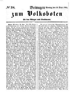 Der Volksbote für den Bürger und Landmann Montag 19. September 1864