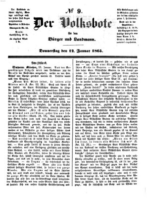Der Volksbote für den Bürger und Landmann Donnerstag 12. Januar 1865