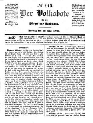 Der Volksbote für den Bürger und Landmann Freitag 19. Mai 1865