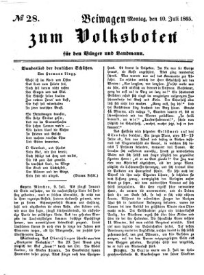 Der Volksbote für den Bürger und Landmann Montag 10. Juli 1865