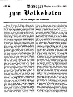 Der Volksbote für den Bürger und Landmann Montag 4. Februar 1867