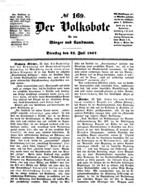 Der Volksbote für den Bürger und Landmann Dienstag 23. Juli 1867