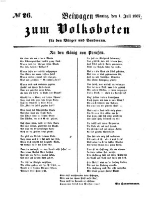 Der Volksbote für den Bürger und Landmann Montag 1. Juli 1867