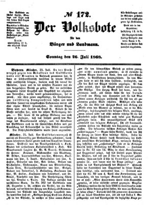 Der Volksbote für den Bürger und Landmann Sonntag 26. Juli 1868