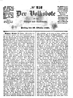 Der Volksbote für den Bürger und Landmann Freitag 30. Oktober 1868
