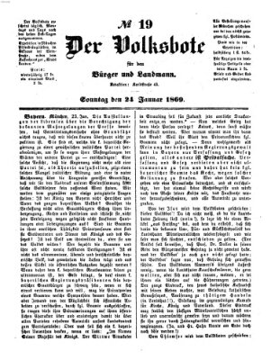 Der Volksbote für den Bürger und Landmann Sonntag 24. Januar 1869