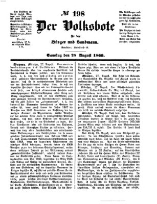 Der Volksbote für den Bürger und Landmann Samstag 28. August 1869