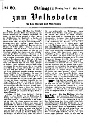 Der Volksbote für den Bürger und Landmann Montag 17. Mai 1869
