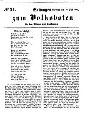 Der Volksbote für den Bürger und Landmann Montag 24. Mai 1869