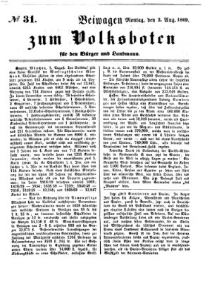 Der Volksbote für den Bürger und Landmann Montag 2. August 1869