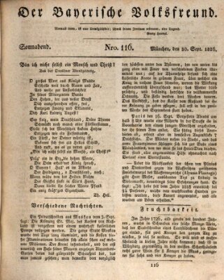 Der bayerische Volksfreund Samstag 30. September 1826