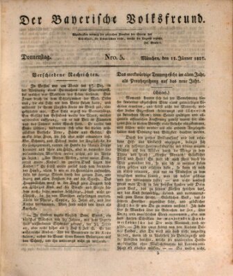 Der bayerische Volksfreund Donnerstag 11. Januar 1827