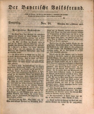 Der bayerische Volksfreund Donnerstag 1. Februar 1827