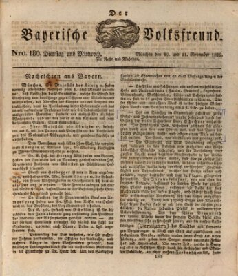 Der bayerische Volksfreund Mittwoch 11. November 1829