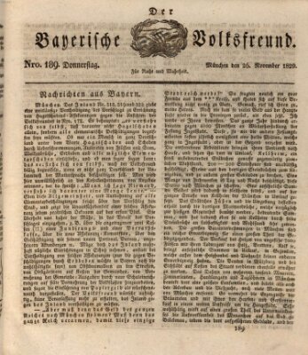 Der bayerische Volksfreund Donnerstag 26. November 1829
