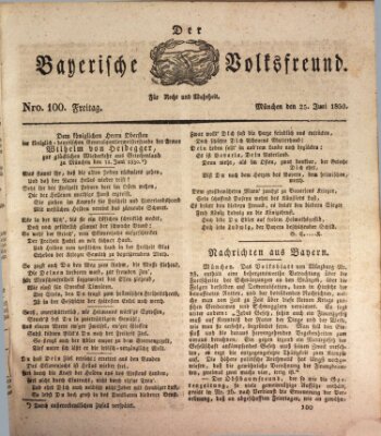 Der bayerische Volksfreund Freitag 25. Juni 1830