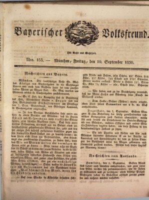 Der bayerische Volksfreund Freitag 10. September 1830