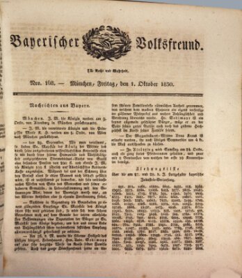 Der bayerische Volksfreund Freitag 1. Oktober 1830
