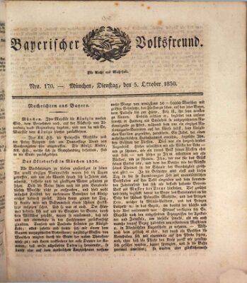 Der bayerische Volksfreund Dienstag 5. Oktober 1830