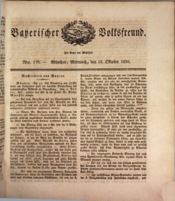 Der bayerische Volksfreund Mittwoch 13. Oktober 1830