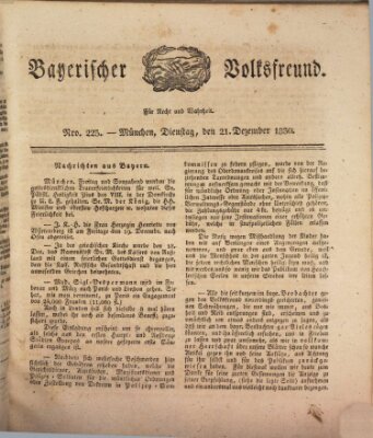 Der bayerische Volksfreund Dienstag 21. Dezember 1830