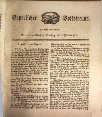 Der bayerische Volksfreund Samstag 5. Februar 1831