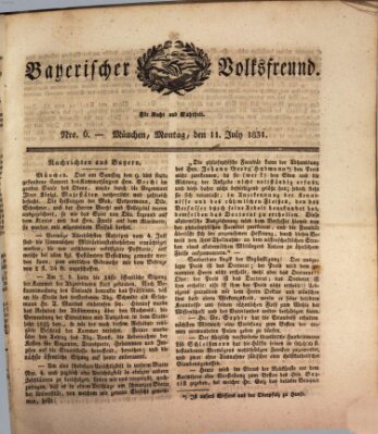 Der bayerische Volksfreund Montag 11. Juli 1831
