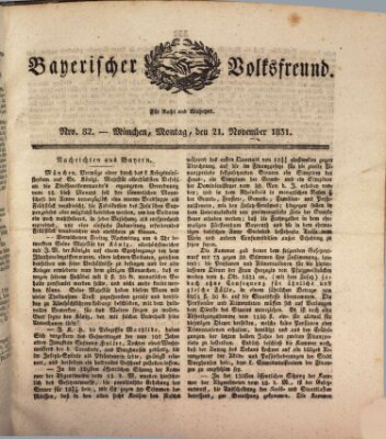 Der bayerische Volksfreund Montag 21. November 1831