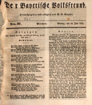Der bayerische Volksfreund Montag 18. Juni 1832