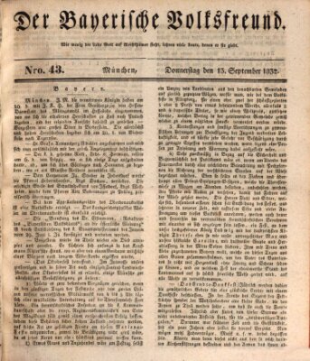 Der bayerische Volksfreund Donnerstag 13. September 1832