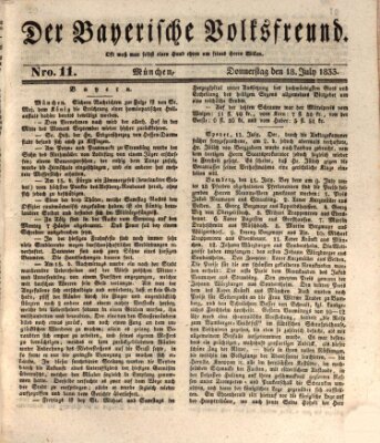 Der bayerische Volksfreund Donnerstag 18. Juli 1833