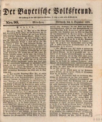 Der bayerische Volksfreund Mittwoch 4. Dezember 1833