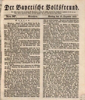 Der bayerische Volksfreund Montag 16. Dezember 1833