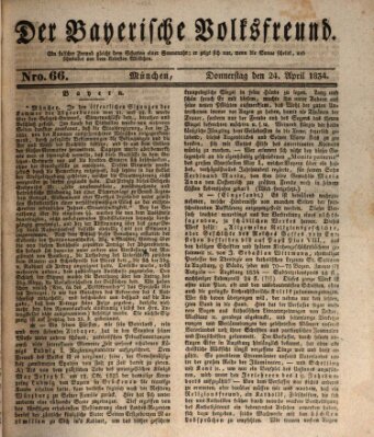 Der bayerische Volksfreund Donnerstag 24. April 1834