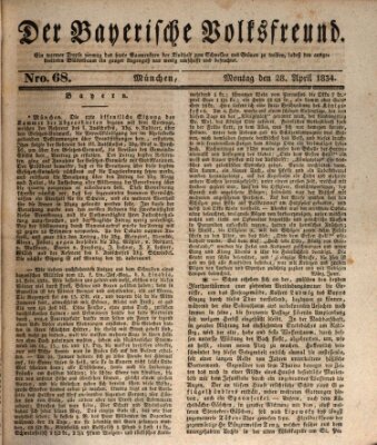 Der bayerische Volksfreund Montag 28. April 1834