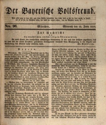 Der bayerische Volksfreund Mittwoch 18. Juni 1834