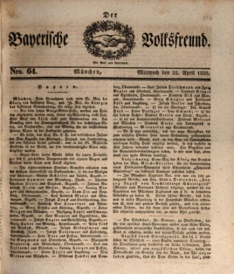 Der bayerische Volksfreund Mittwoch 22. April 1835