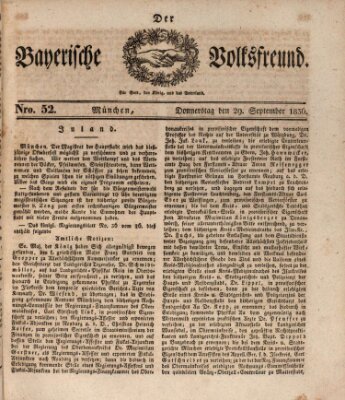Der bayerische Volksfreund Donnerstag 29. September 1836
