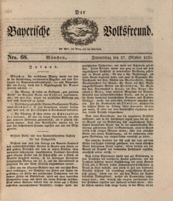 Der bayerische Volksfreund Donnerstag 27. Oktober 1836