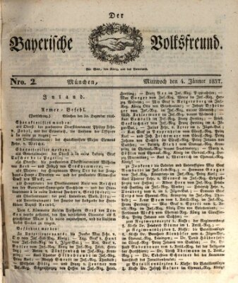Der bayerische Volksfreund Mittwoch 4. Januar 1837