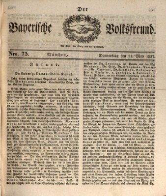 Der bayerische Volksfreund Donnerstag 11. Mai 1837