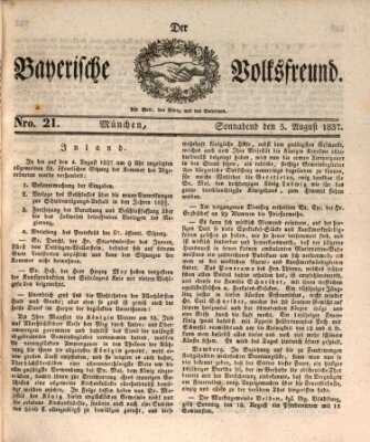 Der bayerische Volksfreund Samstag 5. August 1837