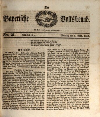Der bayerische Volksfreund Montag 5. Februar 1838