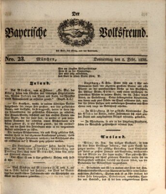 Der bayerische Volksfreund Donnerstag 8. Februar 1838