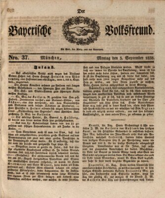 Der bayerische Volksfreund Montag 3. September 1838