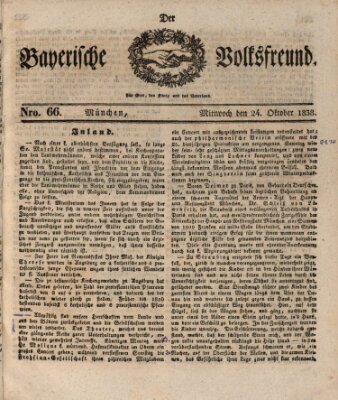 Der bayerische Volksfreund Mittwoch 24. Oktober 1838