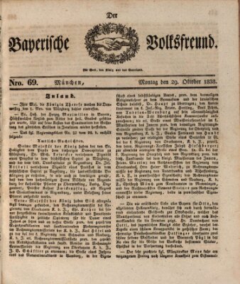 Der bayerische Volksfreund Montag 29. Oktober 1838