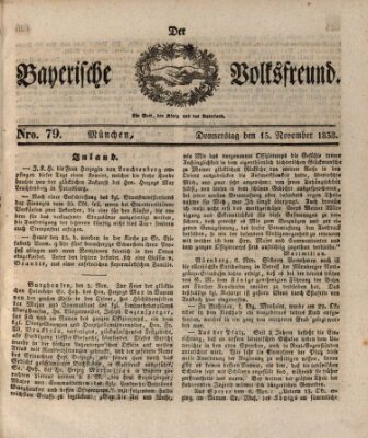 Der bayerische Volksfreund Donnerstag 15. November 1838