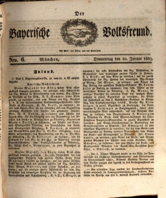 Der bayerische Volksfreund Donnerstag 10. Januar 1839